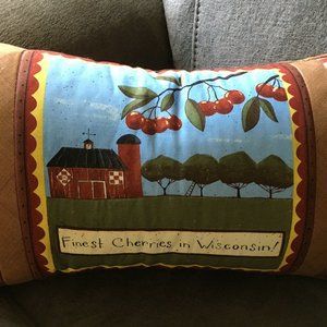 September Fresh Cherries Pillow